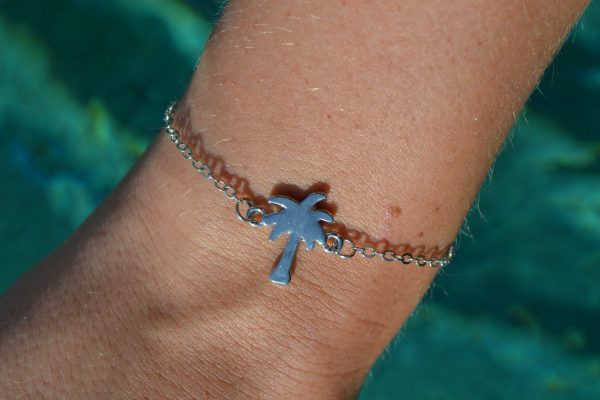 Zilveren armband met palmboompje