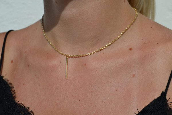 Gouden ketting met balkje